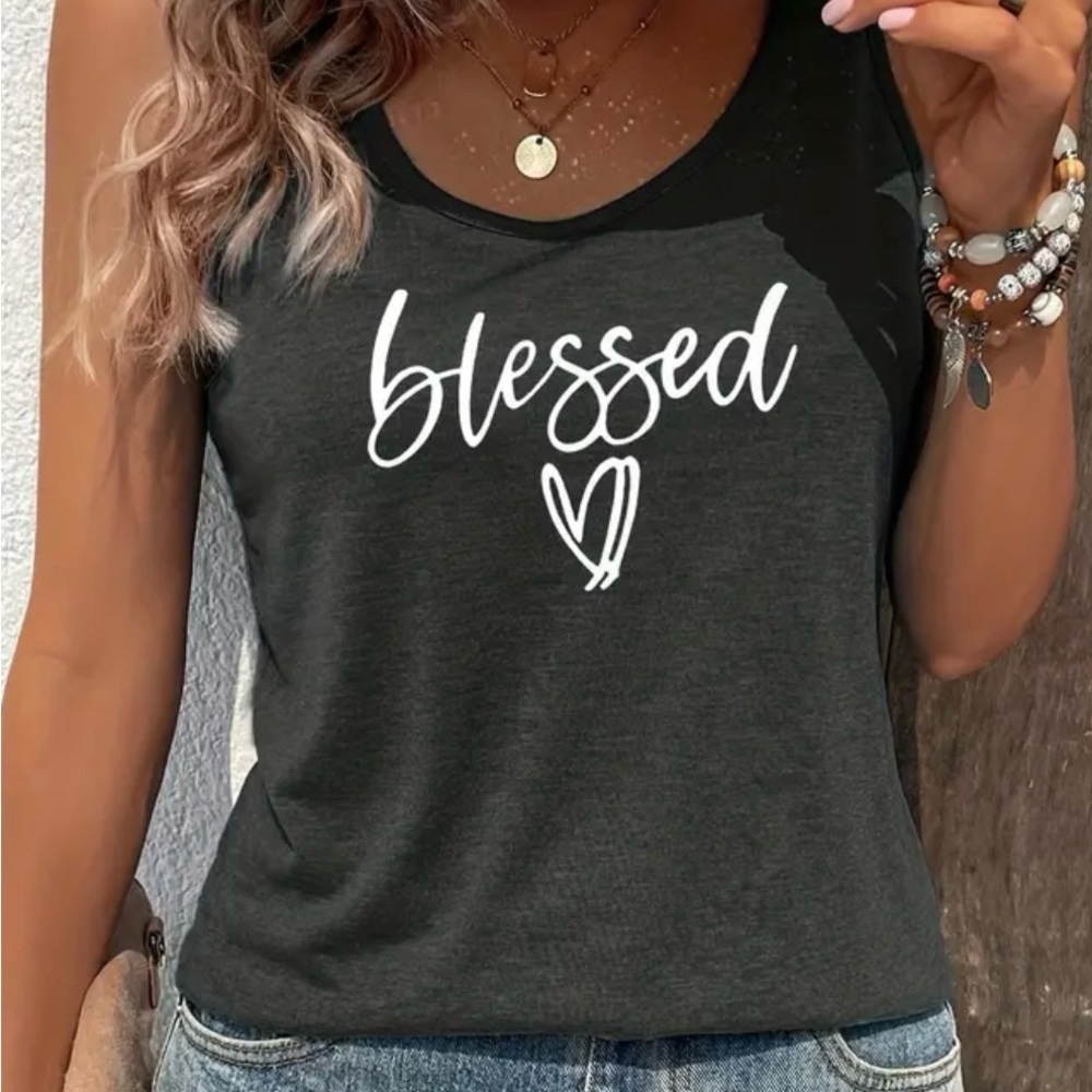 NIB-Blessed Tank Top (0094) - Picture 2 of 2